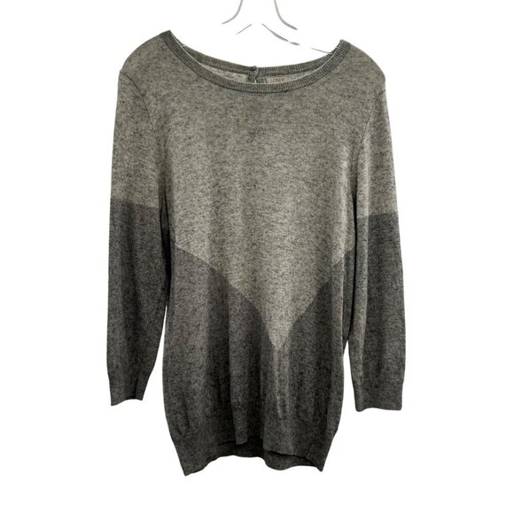J.Crew Sweaters - J.Crew Women's Lightweight Sweater Long Sleeve Gray Colorblock Size Large